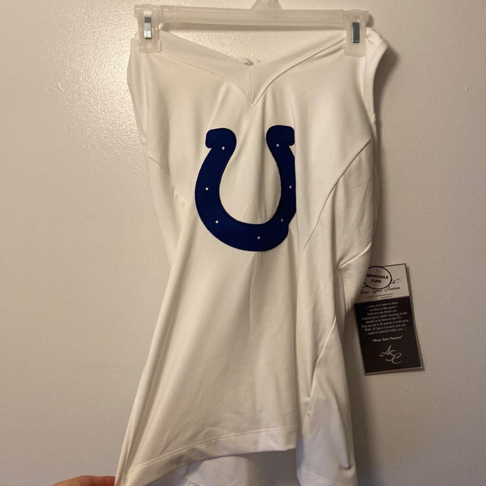 NWT New NFL Indianapolis Colts Women's White Halter Top Sz L